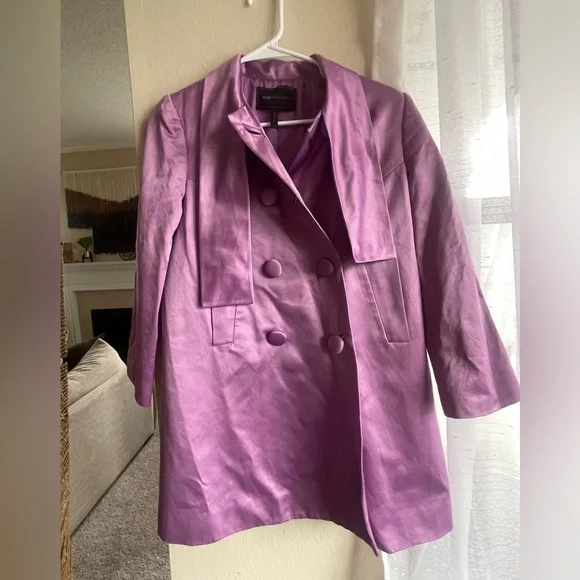 BCBGMaxAzria Vintage Satin Coat Size XXS - Picture 2 of 7